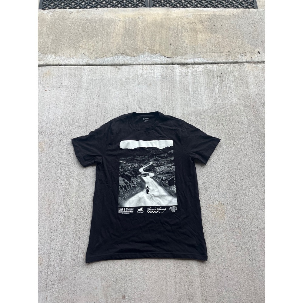Old Navy Mens Black Graphic Tee Los Angeles Road Rally Motorcycle Biker M